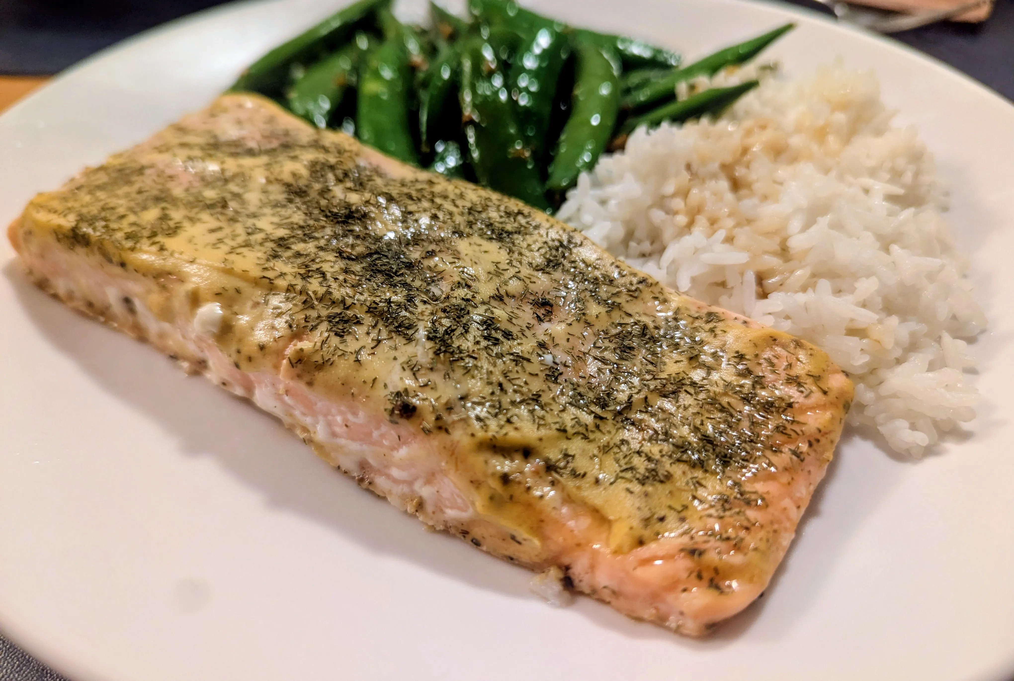 Baked Salmon with Dijon Mustard and Dill