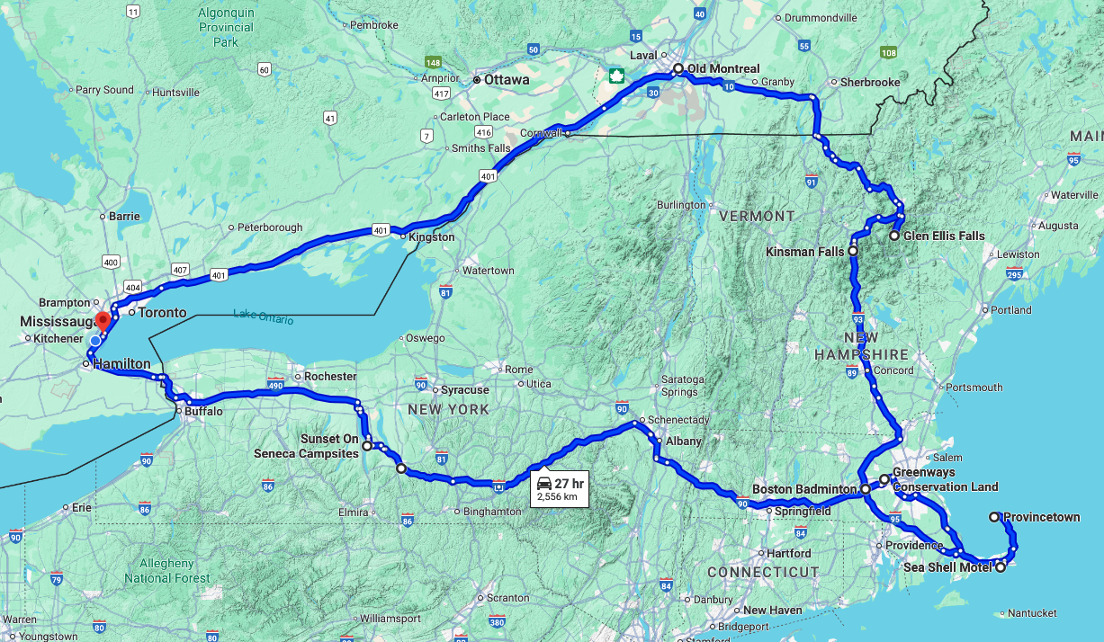 Summer Roadtrip Google Map View