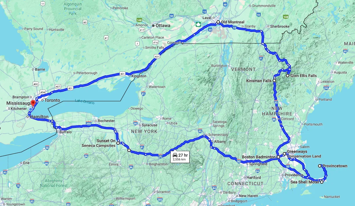 Summer Roadtrip Google Map View